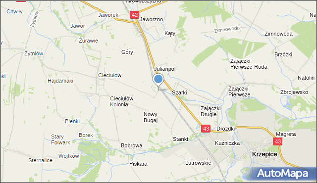 mapa Brzeziny Cieciułowskie, Brzeziny Cieciułowskie na mapie Targeo